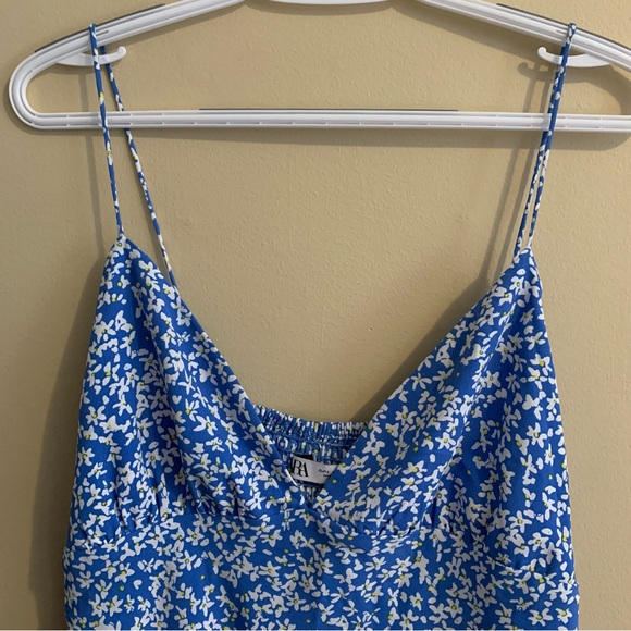 Zara Blue Floral Mini Dress - Picture 4 of 5